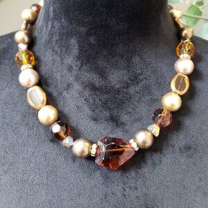 Kissaka Fashion Multicolor Multiple Beaded Necklace Jewelry with Lobster Clasp